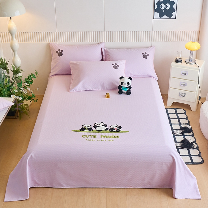 91家纺网 家纺一手货源 找家纺 （总）春皖家纺 2025新款全棉纯棉提花粗布毛巾绣凉席席子单床单 床单单件-风格二