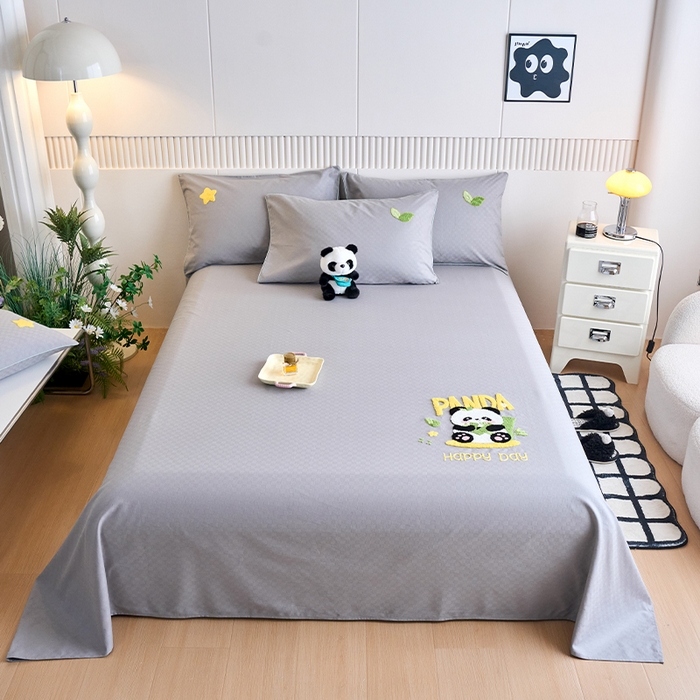 91家纺网 家纺一手货源 找家纺 （总）春皖家纺 2025新款全棉纯棉提花粗布毛巾绣凉席席子单床单 床单单件-风格二