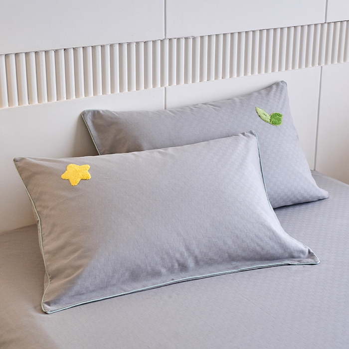 91家纺网 家纺一手货源 找家纺 （总）春皖家纺 2025新款全棉纯棉提花粗布毛巾绣单枕套 枕套单件-风格二