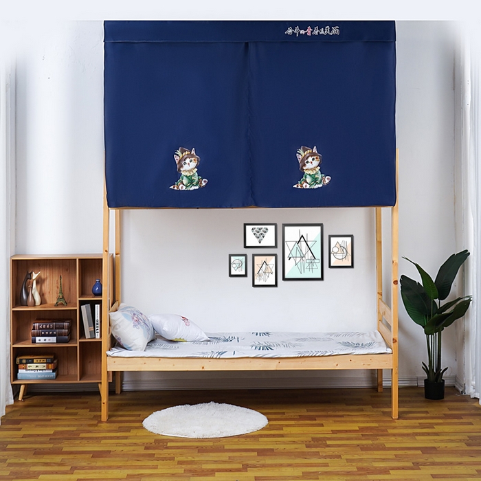 91家纺网 家纺一手货源 找家纺 （总）棉姐 床帘蚊帐2025新款 学生床帘蚊帐床帘 强遮光三层彩画上下铺宿舍床帘