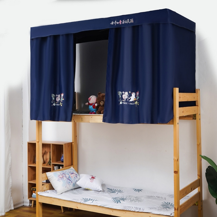 91家纺网 家纺一手货源 找家纺 （总）棉姐 床帘蚊帐2025新款 学生床帘蚊帐床帘 强遮光三层彩画上下铺宿舍床帘