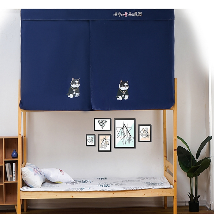 91家纺网 家纺一手货源 找家纺 （总）棉姐 床帘蚊帐2025新款 学生床帘蚊帐床帘 强遮光三层彩画上下铺宿舍床帘