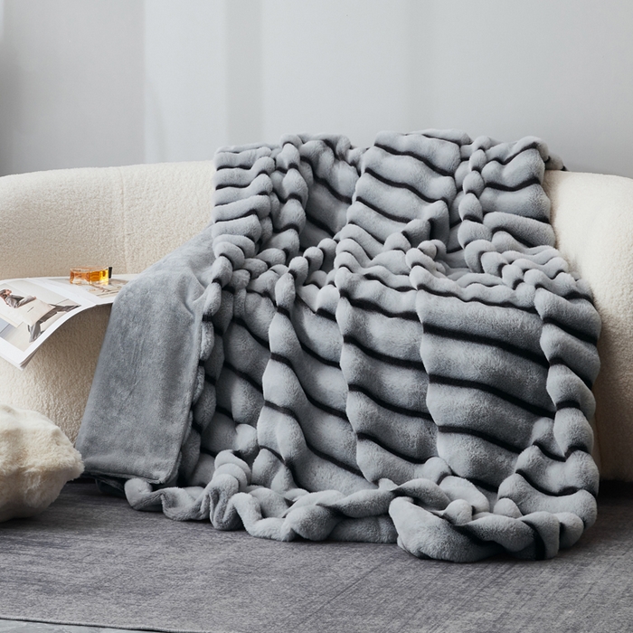 91家纺网 家纺一手货源 找家纺 （总）库里梦家纺2025新款跨级专供加厚兔毛美拉德毛毯（支持定做任何尺寸）