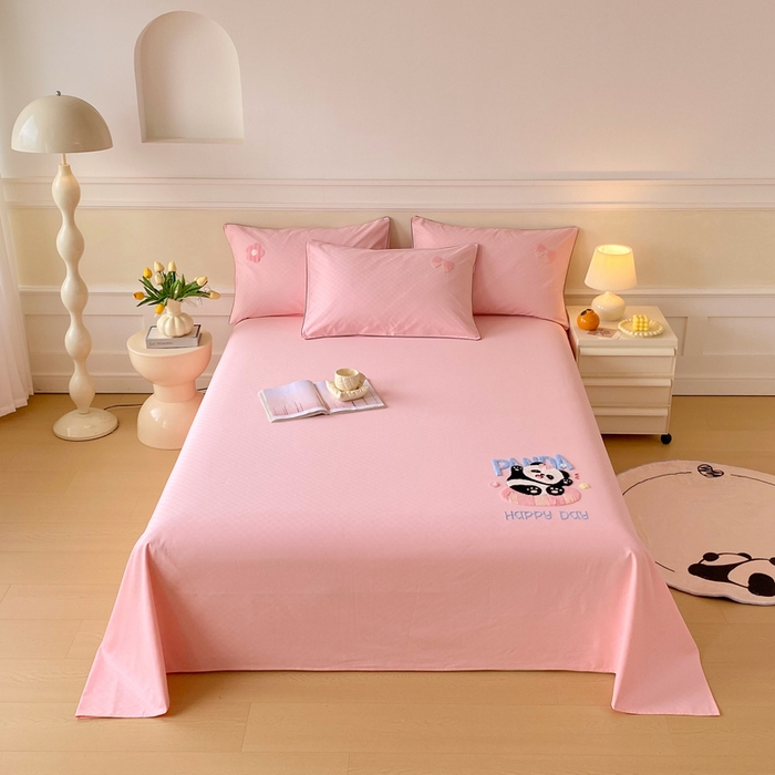 91家纺网 家纺一手货源 找家纺 （总）春皖家纺 2025新款全棉纯棉提花粗布毛巾绣凉席席子单床单 床单单件-风格一