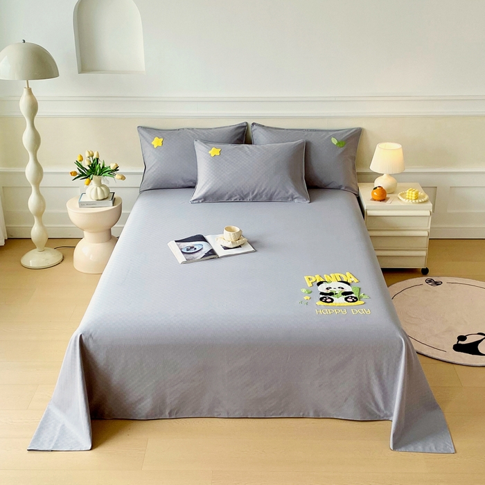 91家纺网 家纺一手货源 找家纺 （总）春皖家纺 2025新款全棉纯棉提花粗布毛巾绣凉席席子单床单 床单单件-风格一