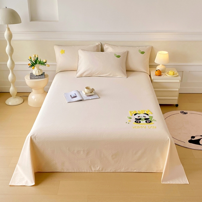 91家纺网 家纺一手货源 找家纺 （总）春皖家纺 2025新款全棉纯棉提花粗布毛巾绣凉席席子单床单 床单单件-风格一