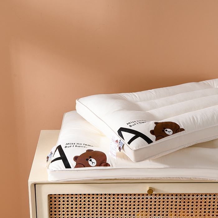 91家纺网 家纺一手货源 找家纺 （总）仁宇枕业 2025新款新品A类无荧光全棉A+熊儿童学生幼儿成人多规格酒店低枕头枕芯