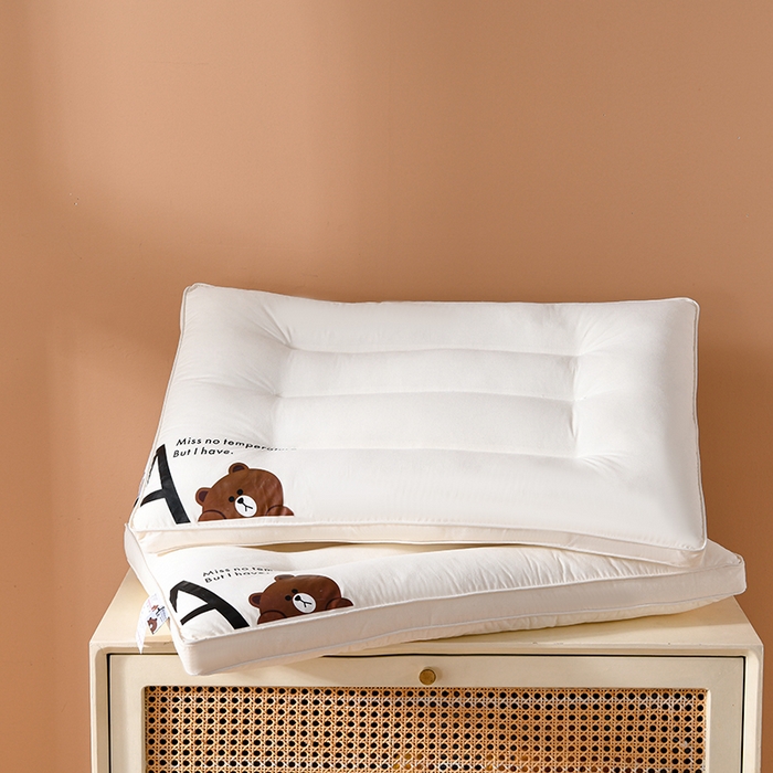 91家纺网 家纺一手货源 找家纺 （总）仁宇枕业 2025新款新品A类无荧光全棉A+熊儿童学生幼儿成人多规格酒店低枕头枕芯