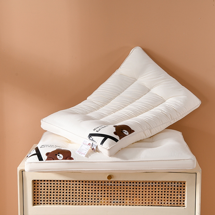 91家纺网 家纺一手货源 找家纺 （总）仁宇枕业 2025新款新品A类无荧光全棉A+熊儿童学生幼儿成人多规格酒店低枕头枕芯