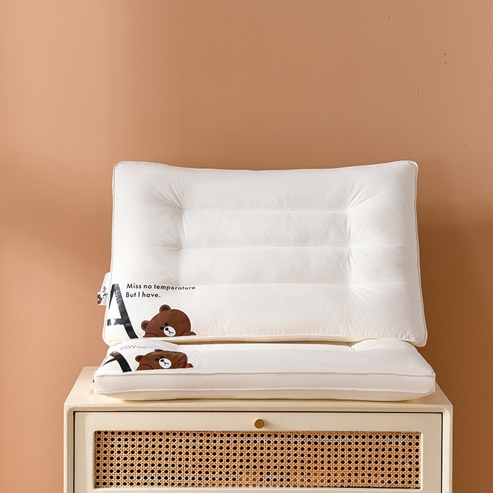 91家纺网 家纺一手货源 找家纺 （总）仁宇枕业 2025新款新品A类无荧光全棉A+熊儿童学生幼儿成人多规格酒店低枕头枕芯