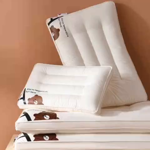 91家纺网 家纺一手货源 找家纺 （总）仁宇枕业 2025新款新品A类无荧光全棉A+熊儿童学生幼儿成人多规格酒店低枕头枕芯