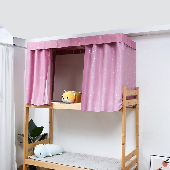 91家纺网 家纺一手货源 找家纺 （总）棉姐床帘蚊帐窗帘 2025新款一体式上下铺通用床帘蚊帐 三层梭织加厚99％遮光 配高度可伸缩烤漆支架