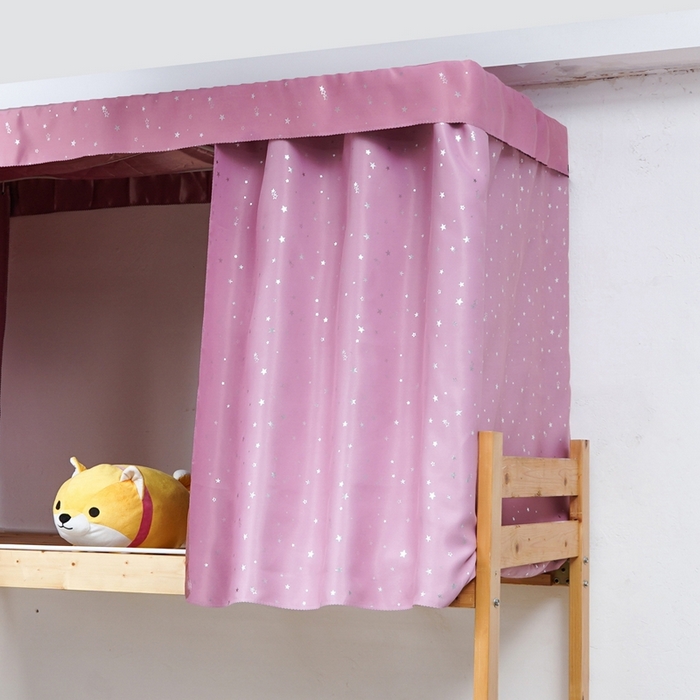 91家纺网 家纺一手货源 找家纺 棉姐 床帘蚊帐2025新款 学生床帘蚊帐床帘 强遮光三层彩画上下铺宿舍床帘 心愿-粉