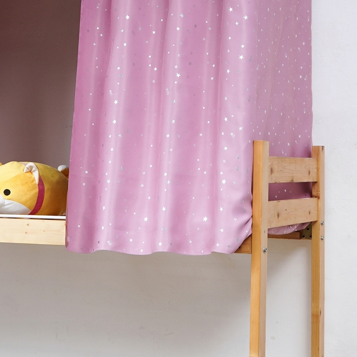 91家纺网 家纺一手货源 找家纺 棉姐 床帘蚊帐2025新款 学生床帘蚊帐床帘 强遮光三层彩画上下铺宿舍床帘 心愿-粉