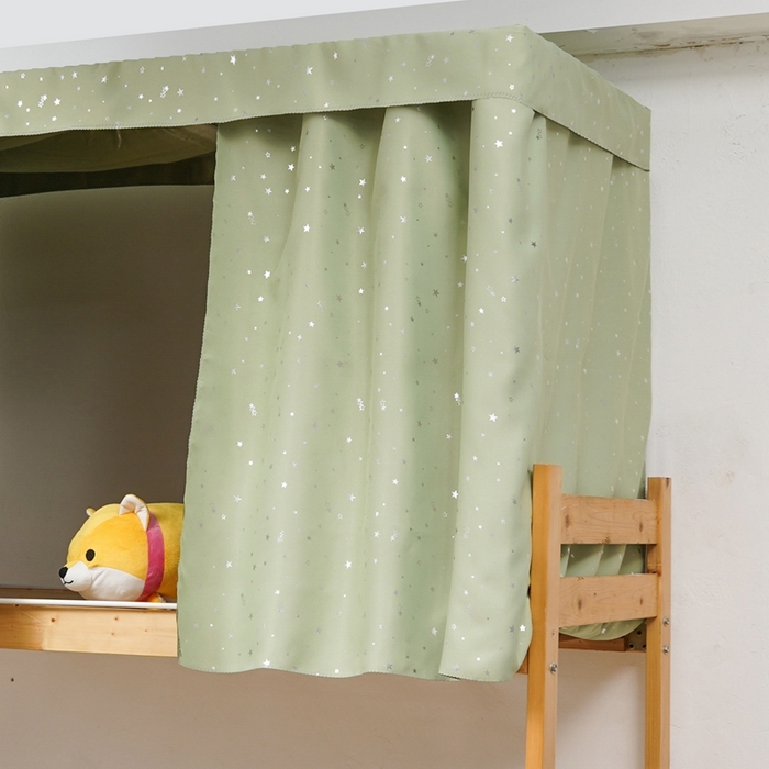 91家纺网 家纺一手货源 找家纺 棉姐 床帘蚊帐2025新款 学生床帘蚊帐床帘 强遮光三层彩画上下铺宿舍床帘 心愿-绿