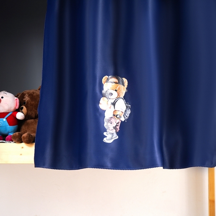 91家纺网 家纺一手货源 找家纺 棉姐 床帘蚊帐 学生床帘蚊帐床帘 强遮光三层彩画上下铺宿舍床帘2024新款 萌猫