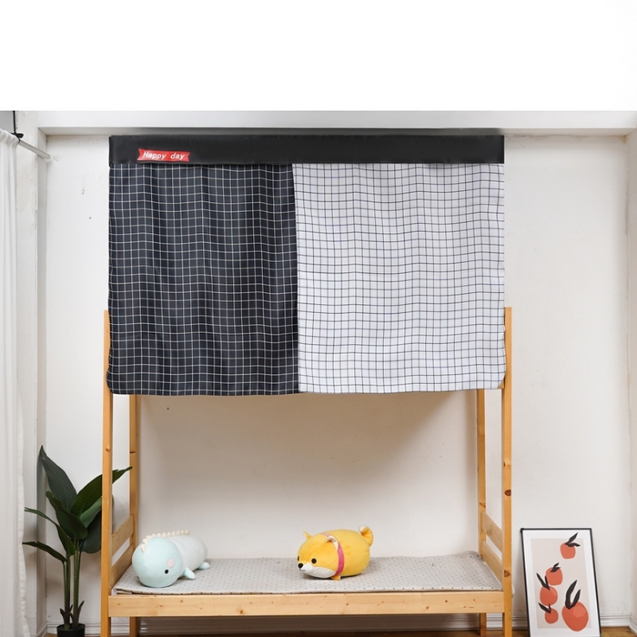 91家纺网 家纺一手货源 找家纺 棉姐 床帘蚊帐 2025新款学生床帘蚊帐床帘 强遮光三层彩画上下铺宿舍床帘 黑格