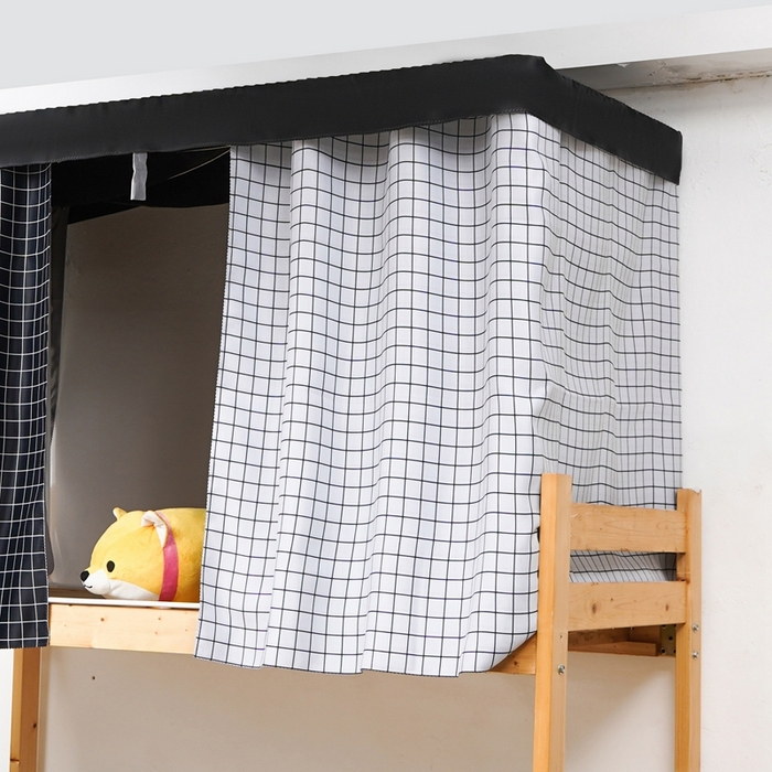 91家纺网 家纺一手货源 找家纺 棉姐 床帘蚊帐 2025新款学生床帘蚊帐床帘 强遮光三层彩画上下铺宿舍床帘白格