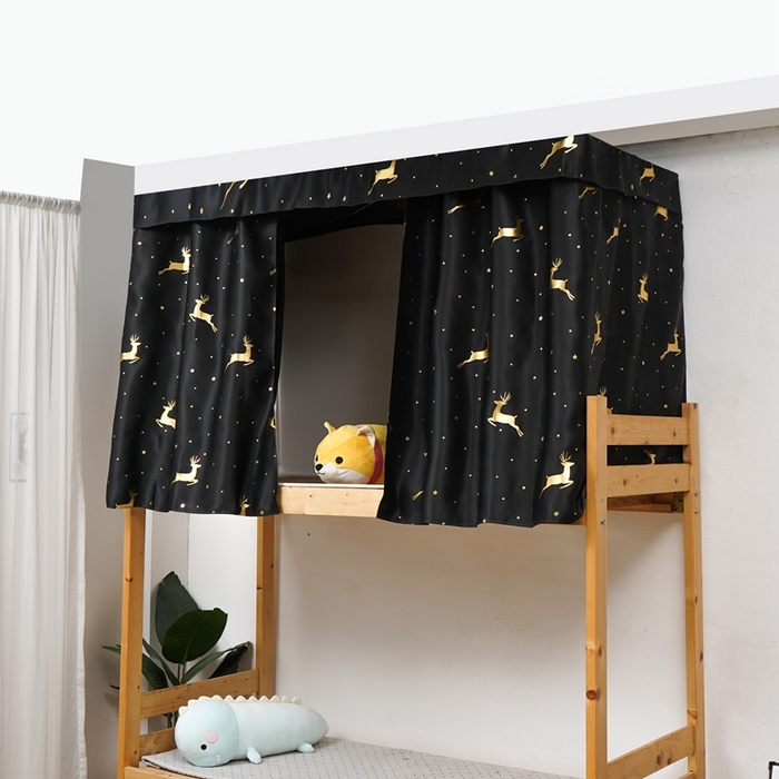 91家纺网 家纺一手货源 找家纺 棉姐 床帘蚊帐2025新款 学生床帘蚊帐床帘 强遮光三层彩画上下铺宿舍床帘 金鹿