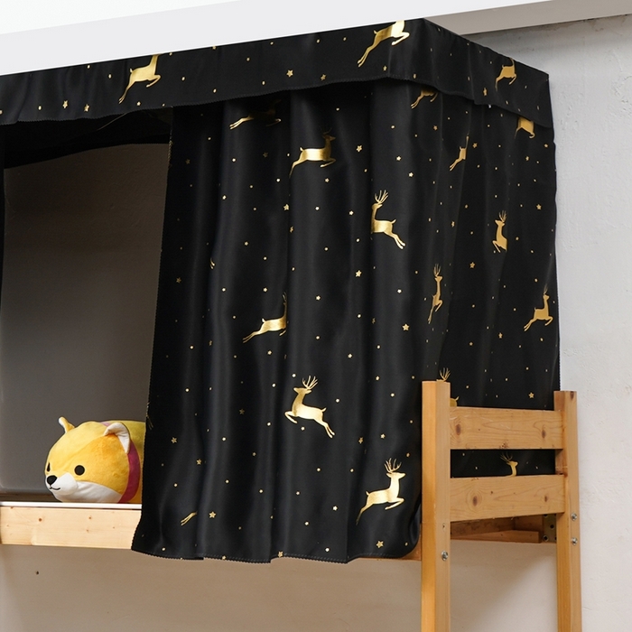 91家纺网 家纺一手货源 找家纺 棉姐 床帘蚊帐2025新款 学生床帘蚊帐床帘 强遮光三层彩画上下铺宿舍床帘 金鹿