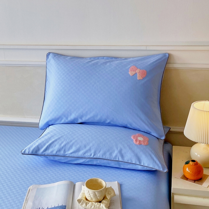 91家纺网 家纺一手货源 找家纺 （总）春皖家纺 2025新款全棉纯棉提花粗布毛巾绣单枕套 枕套单件-风格一