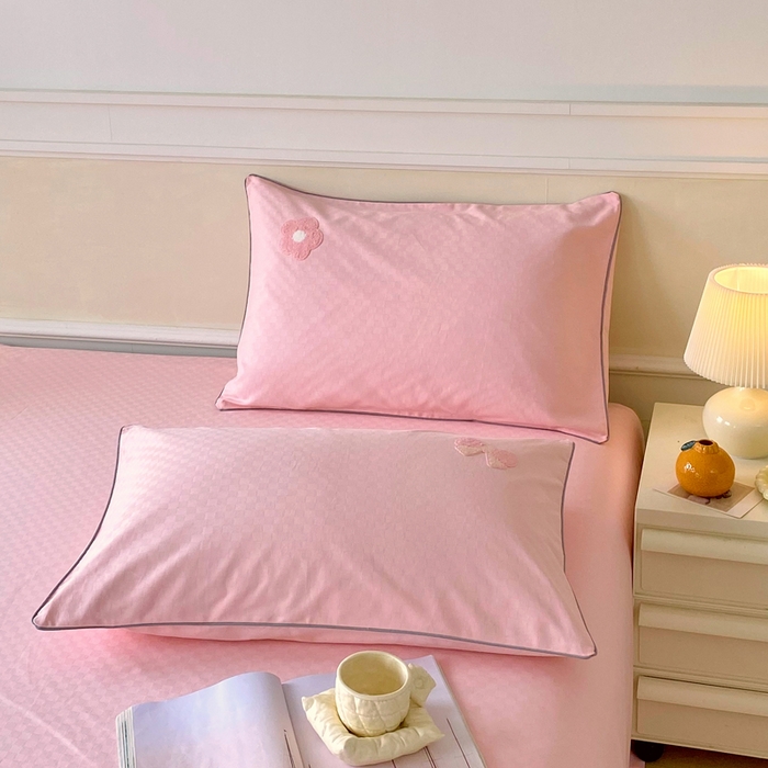 91家纺网 家纺一手货源 找家纺 （总）春皖家纺 2025新款全棉纯棉提花粗布毛巾绣单枕套 枕套单件-风格一