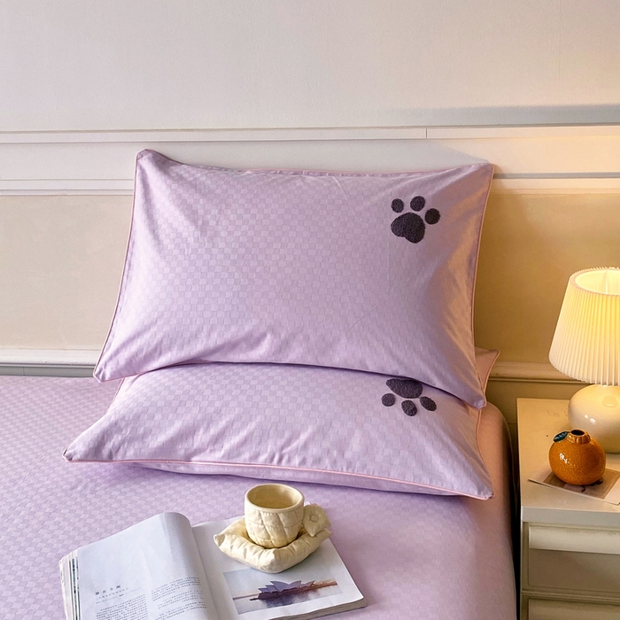 91家纺网 家纺一手货源 找家纺 （总）春皖家纺 2025新款全棉纯棉提花粗布毛巾绣单枕套 枕套单件-风格一