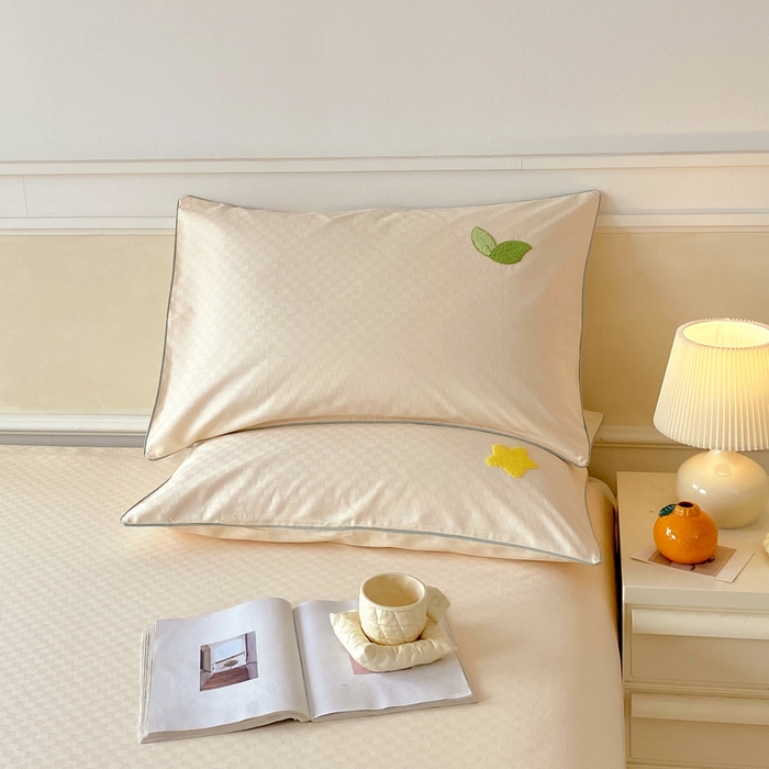 91家纺网 家纺一手货源 找家纺 （总）春皖家纺 2025新款全棉纯棉提花粗布毛巾绣单枕套 枕套单件-风格一