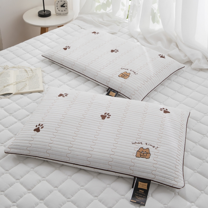 91家纺网 家纺一手货源 找家纺 （总）仁宇枕业 2025新款新品全棉绣花单人成人儿童甜梦小时光虎爪系列全荞麦枕头枕芯