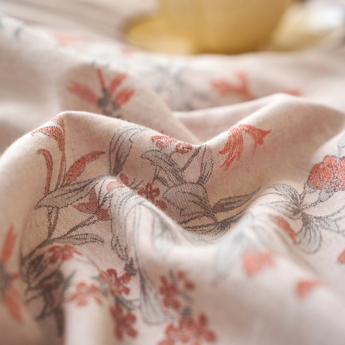 91家纺网 家纺一手货源 找家纺 （总）春皖家纺 2025新款全棉纯棉提花双层纱盘扣四件套-旗袍风系列