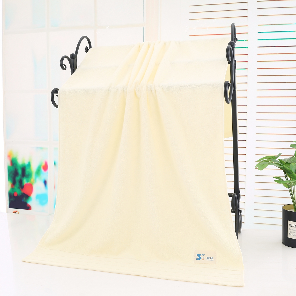 娇兰毛巾 2025新款7A抗菌3秒瞬吸毛巾 黄色-浴巾 140*70cm/条