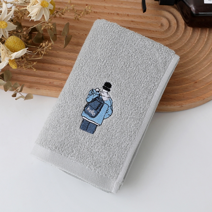 91家纺网 家纺一手货源 找家纺 娇兰毛巾 2025新款7A抗菌春忆毛巾 灰色 74*34cm/条