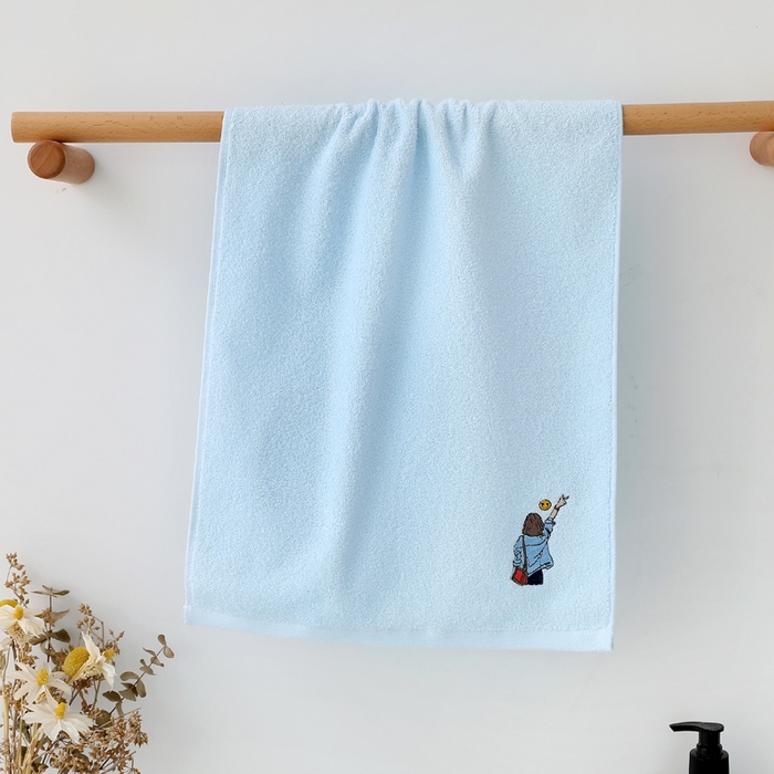 娇兰毛巾 2025新款7A抗菌春忆毛巾 蓝色 74*34cm/条