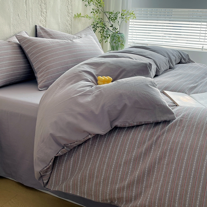 91家纺网 家纺一手货源 找家纺 （总）春皖家纺 2025春夏新款全棉纯棉色织提花斜纹水洗棉四件套