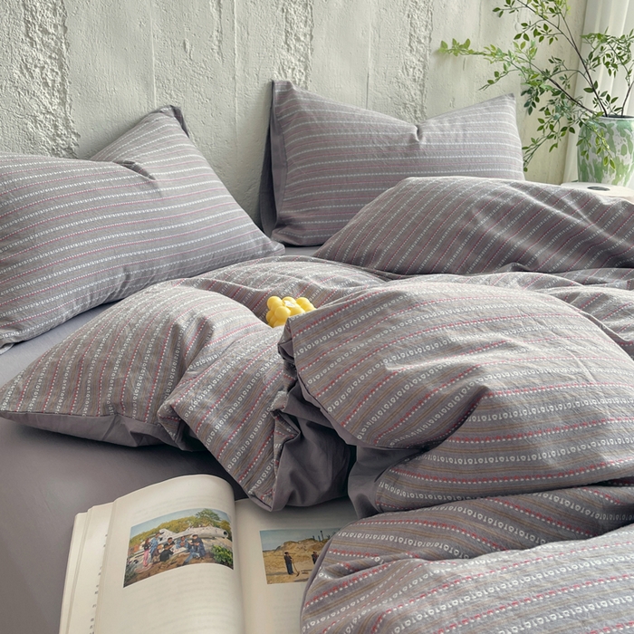 91家纺网 家纺一手货源 找家纺 （总）春皖家纺 2025春夏新款全棉纯棉色织提花斜纹水洗棉四件套