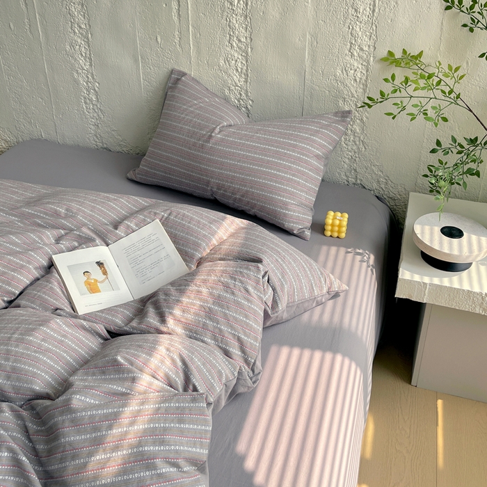 91家纺网 家纺一手货源 找家纺 （总）春皖家纺 2025春夏新款全棉纯棉色织提花斜纹水洗棉四件套