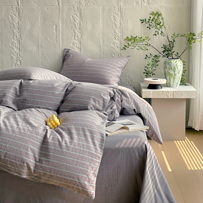 91家纺网 家纺一手货源 找家纺 （总）春皖家纺 2025春夏新款全棉纯棉色织提花斜纹水洗棉四件套