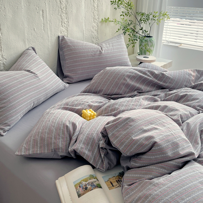 91家纺网 家纺一手货源 找家纺 （总）春皖家纺 2025春夏新款全棉纯棉色织提花斜纹水洗棉四件套