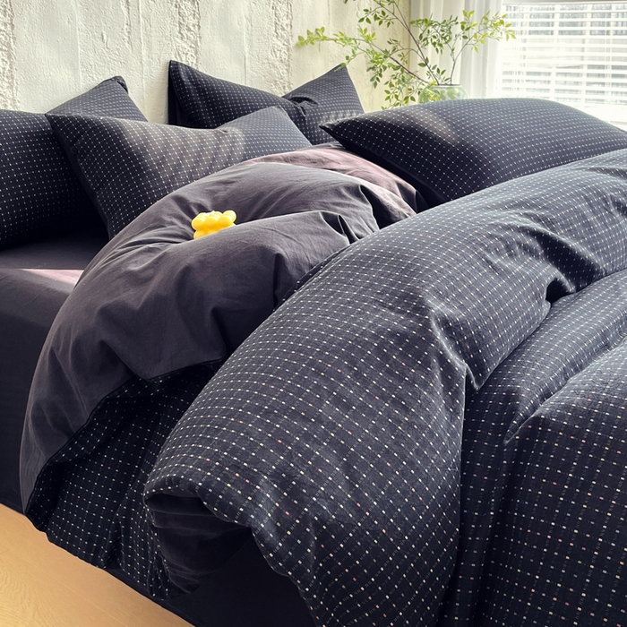 91家纺网 家纺一手货源 找家纺 （总）春皖家纺 2025春夏新款全棉纯棉色织提花斜纹水洗棉四件套