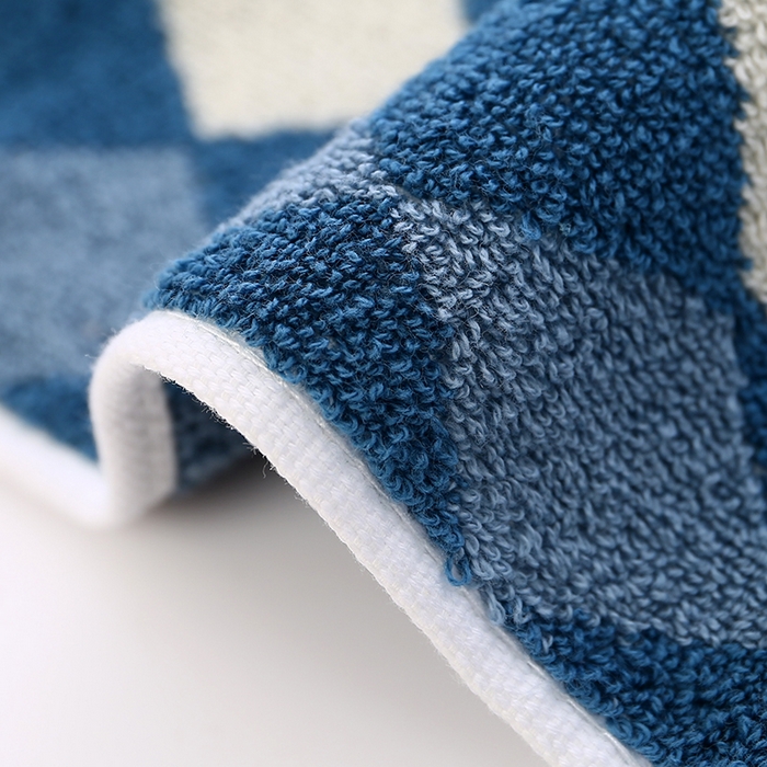 91家纺网 家纺一手货源 找家纺 娇兰毛巾 2025新款7A抗菌菱毛巾 蓝色 74*34cm/条