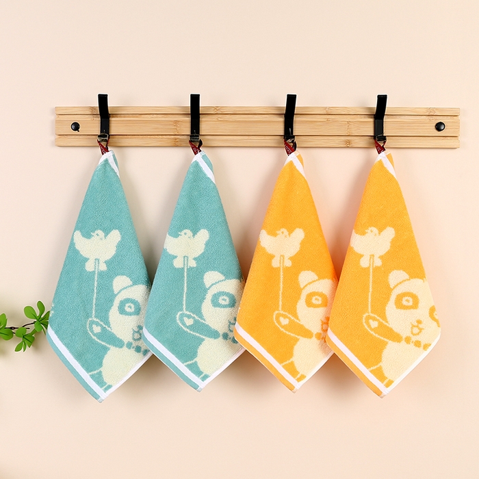 91家纺网 家纺一手货源 找家纺 娇兰毛巾 2025新款7A抗菌猫乐童巾熊宝方巾 粉色-童巾 50*25cm/条