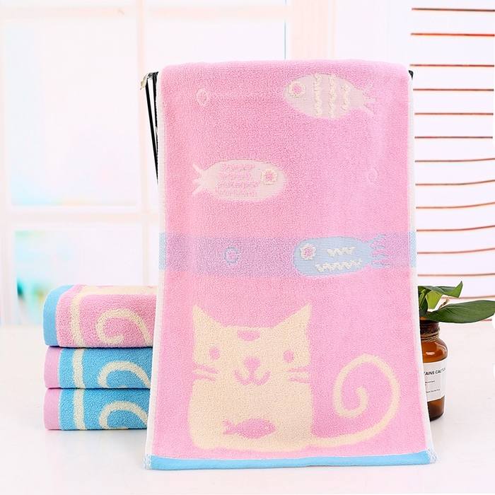 91家纺网 家纺一手货源 找家纺 娇兰毛巾 2025新款7A抗菌猫乐童巾熊宝方巾 粉色-童巾 50*25cm/条