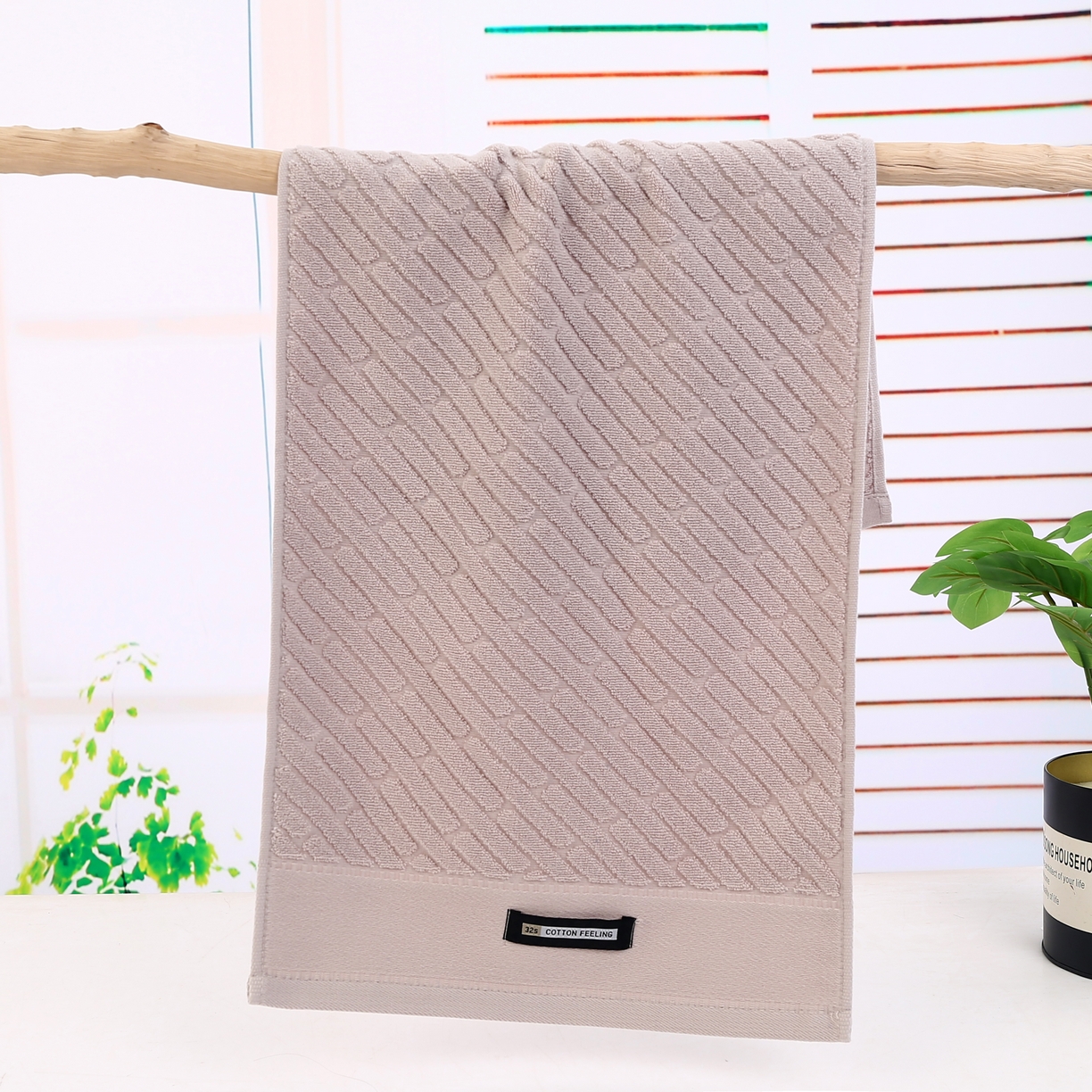 娇兰毛巾 2025新款7A抗菌深世毛巾 浅棕-毛巾 74*34cm/条