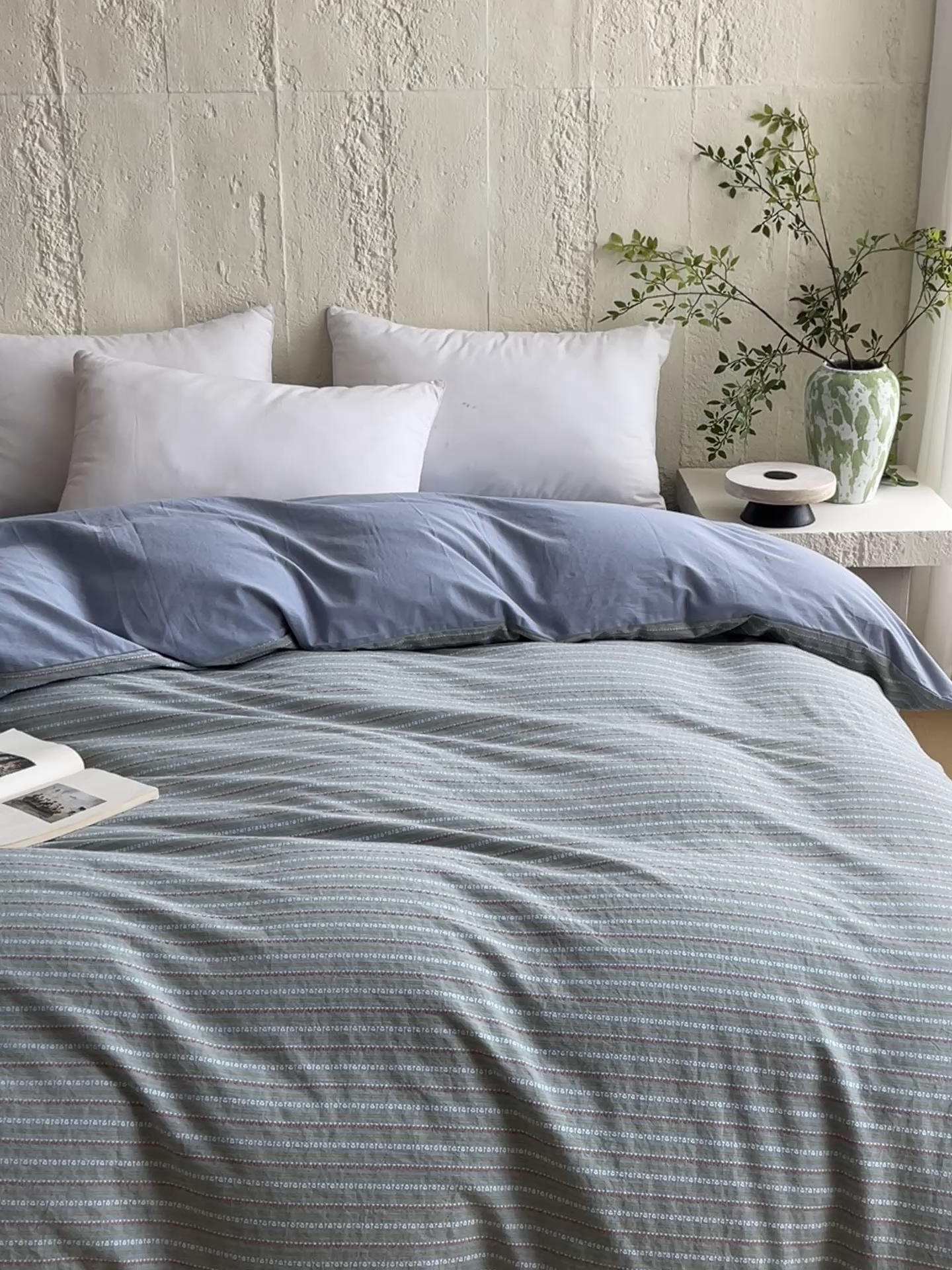 91家纺网 家纺一手货源 找家纺 （总）春皖家纺 2025春夏新款全棉纯棉色织提花斜纹水洗棉单被套 被套单件