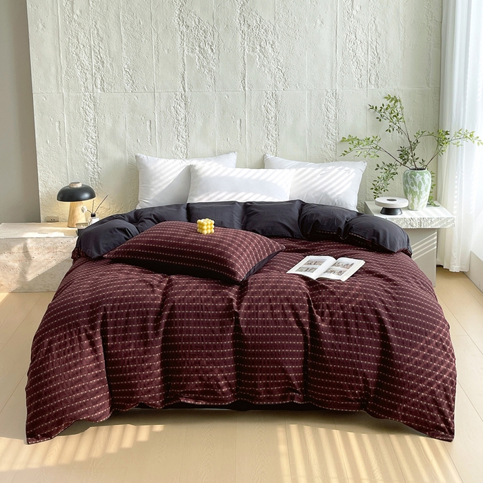 91家纺网 家纺一手货源 找家纺 （总）春皖家纺 2025春夏新款全棉纯棉色织提花斜纹水洗棉单被套 被套单件