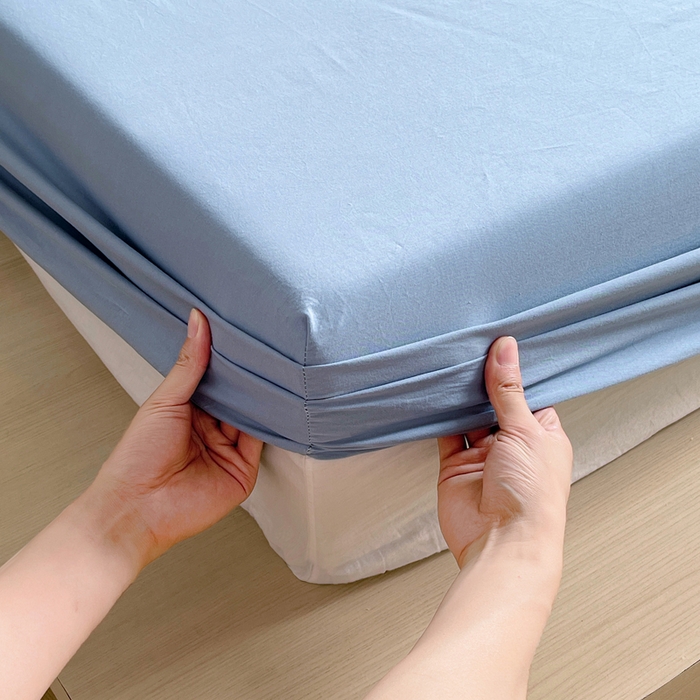 91家纺网 家纺一手货源 找家纺 （总）春皖家纺 2025春夏新款全棉纯棉色织提花斜纹水洗棉单床笠 床笠单件