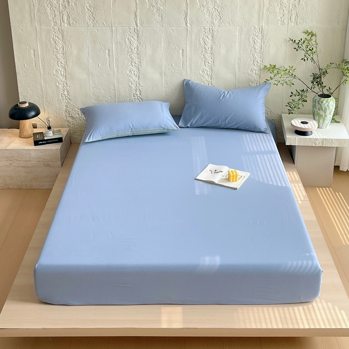 91家纺网 家纺一手货源 找家纺 （总）春皖家纺 2025春夏新款全棉纯棉色织提花斜纹水洗棉单床笠 床笠单件