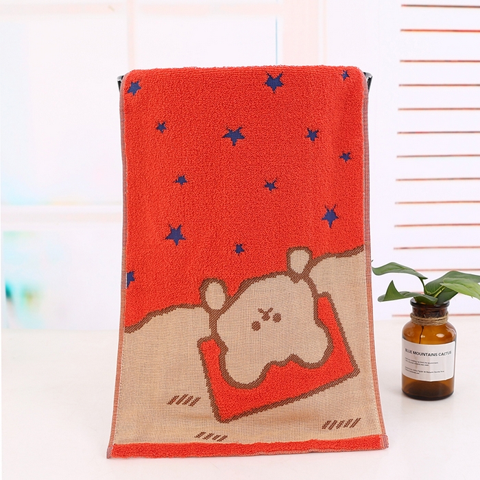 娇兰毛巾 2025新款7A抗菌心熊童巾 红色 50*25cm/条