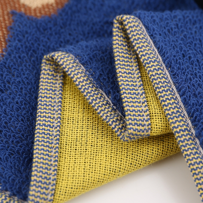 91家纺网 家纺一手货源 找家纺 娇兰毛巾 2025新款7A抗菌心熊童巾 蓝色 50*25cm/条