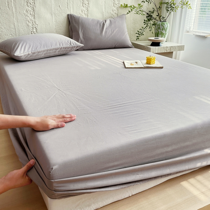 91家纺网 家纺一手货源 找家纺 （总）春皖家纺 2025春夏新款全棉纯棉色织提花斜纹水洗棉单床笠 床笠单件